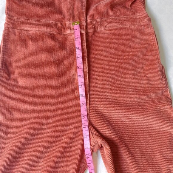 Nooworks Women Corduroy Jumpsuit Small Front Zip-Up Comfy Stretch Short Sleeve - Picture 8 of 12